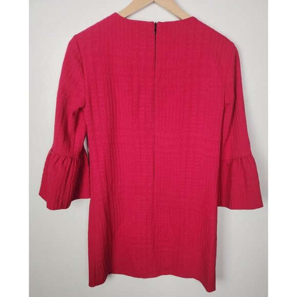 Zara Woman's Sz. XS Bright Pink Belle Sleeve Mini Shift Dress - Picture 5 of 5